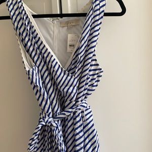 NWT loft striped blue and white dress